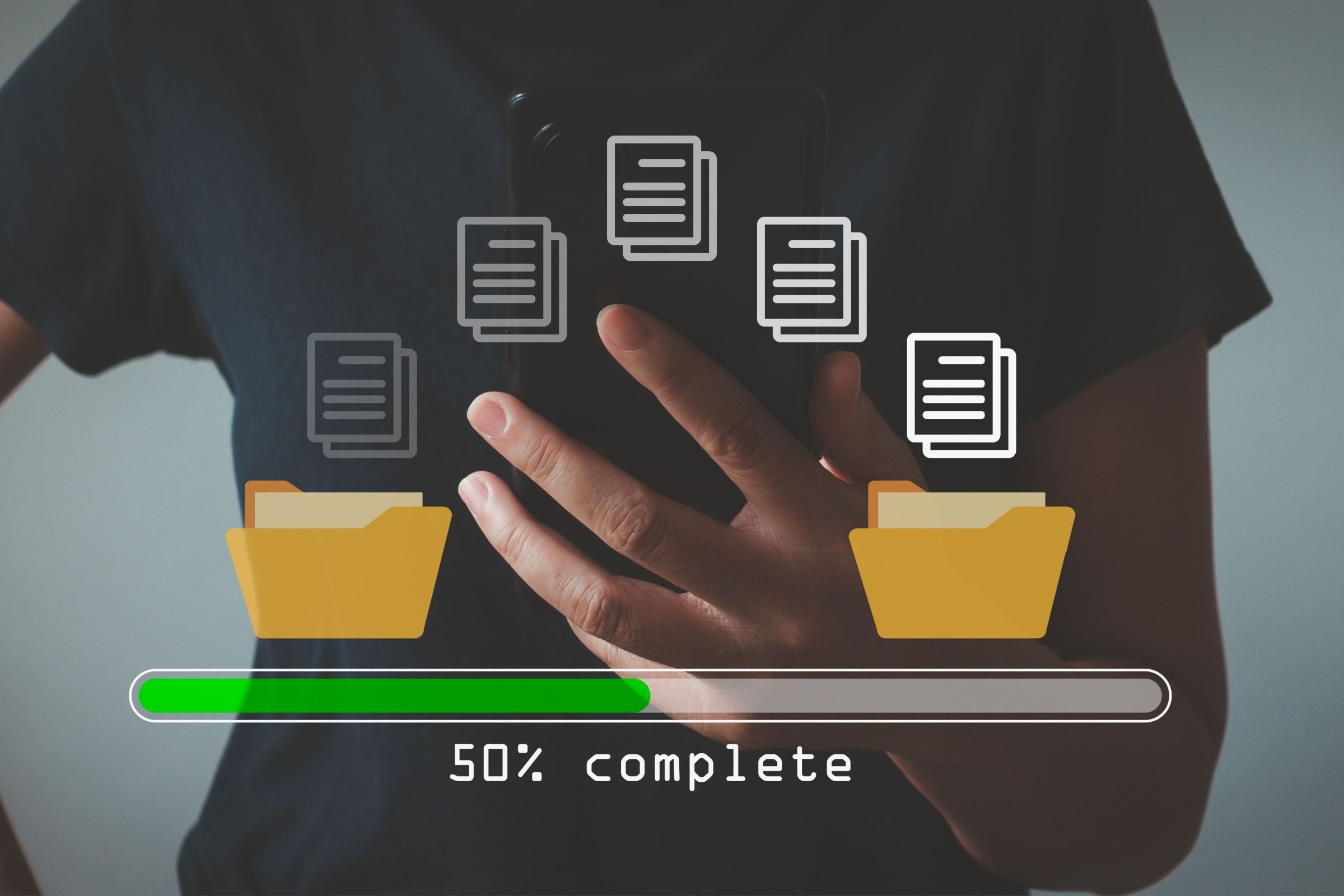 A visualization of a user copying files.