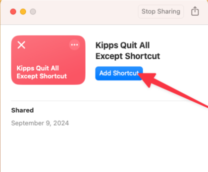 Adding a shortcut to your Shortctus app via an iCloud link.