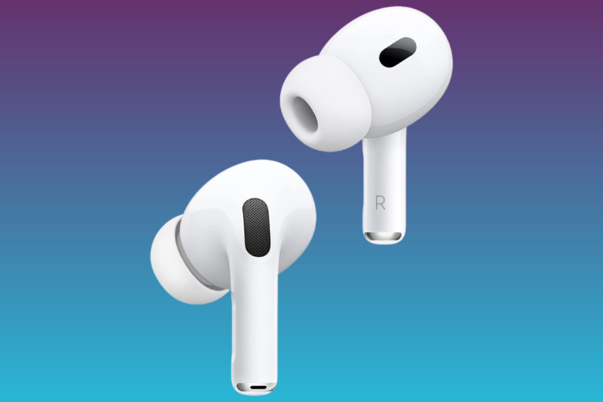 AirPods Pro 2 (2nd Gen) with USB-C on a gradient background