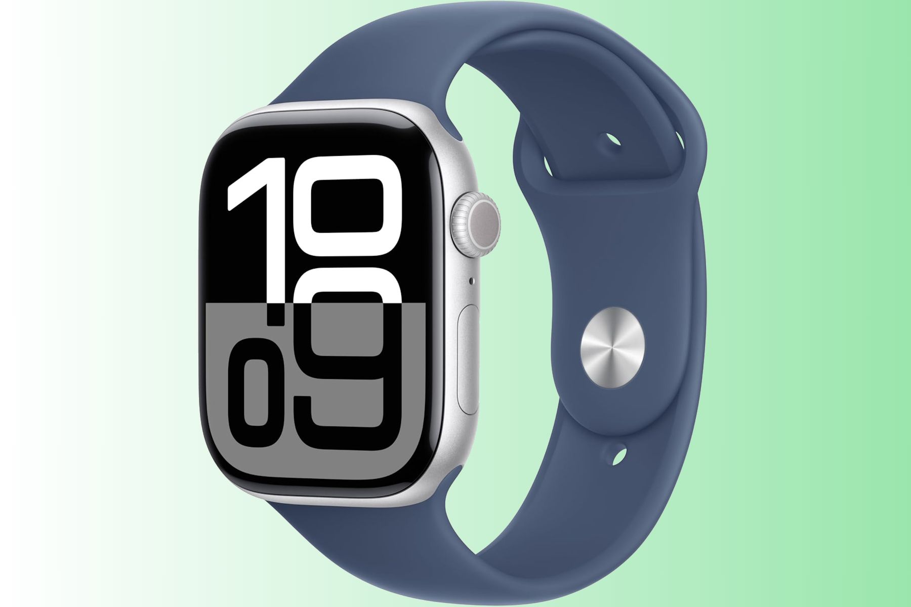 apple watch series 10 with blue silicone sports band