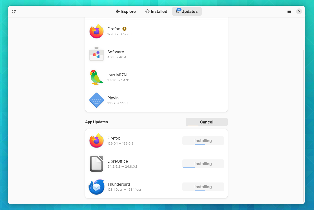 Apps in GNOME Software on Fedora Silverblue