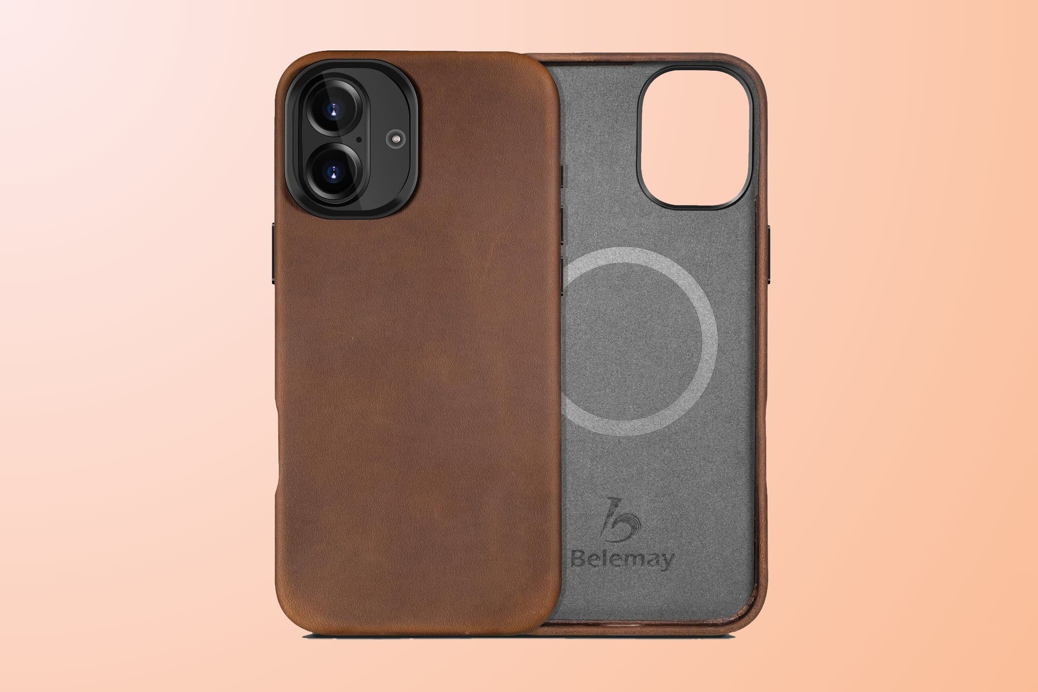 Belemay Compatible with iPhone 16 Leather Case