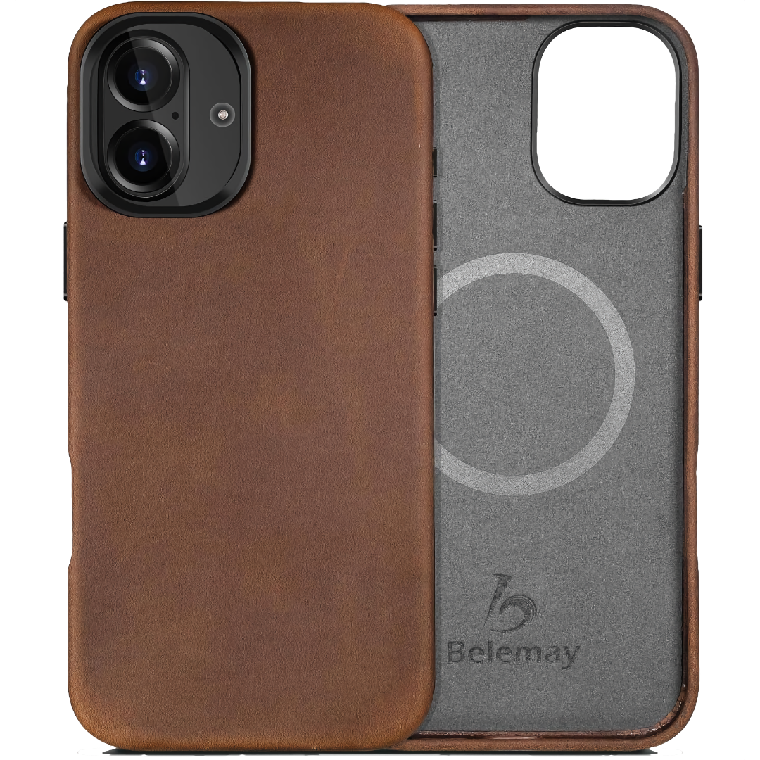 Belemay Compatible with iPhone 16 Leather Case