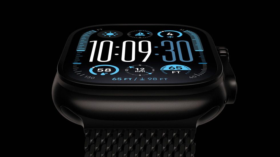 The Apple Watch Ultra 2 in black titanium.