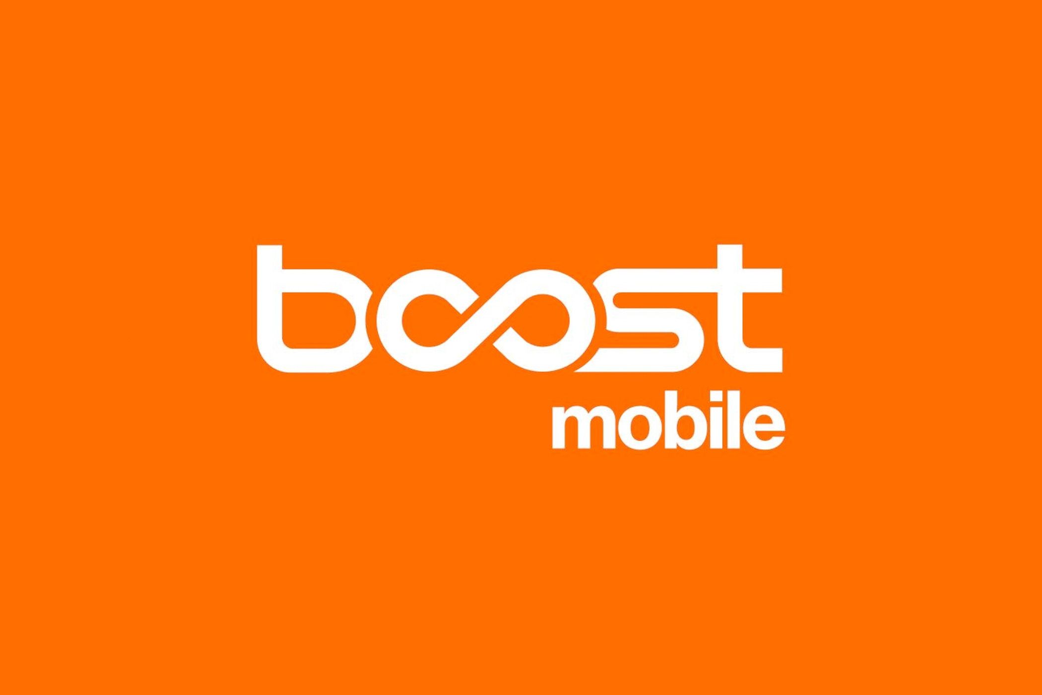 The Boost Mobile logo on an orange background.