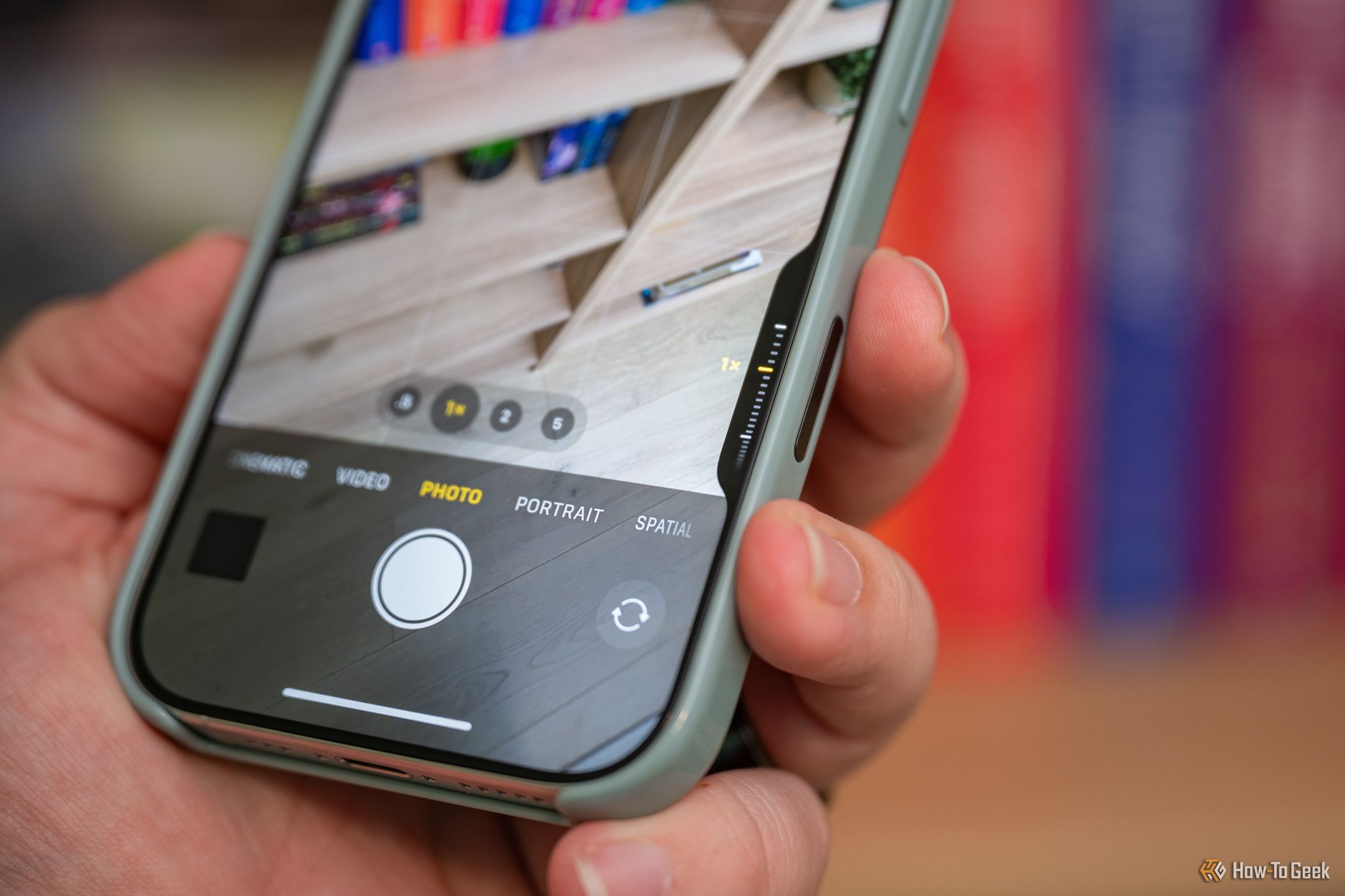 Camera Control button in use with the Beats iPhone Case With MagSafe