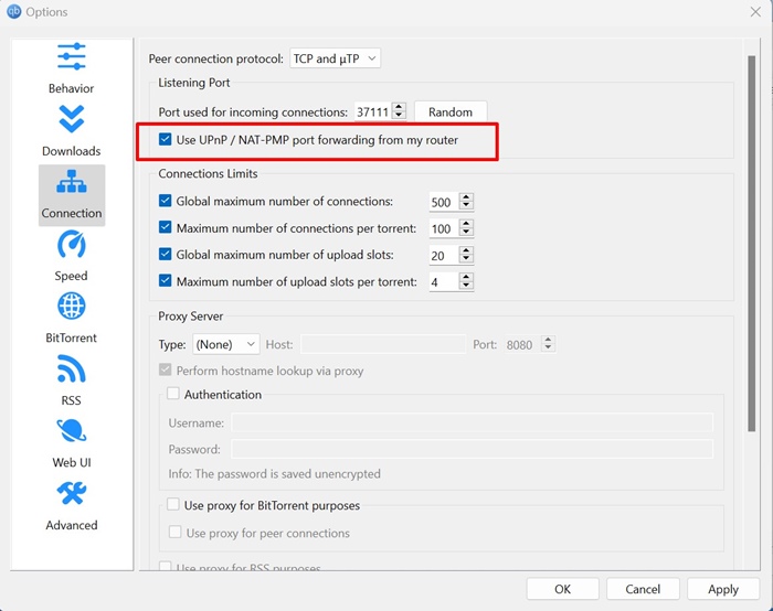 Use UPnP / NAT-PMP port forwarding