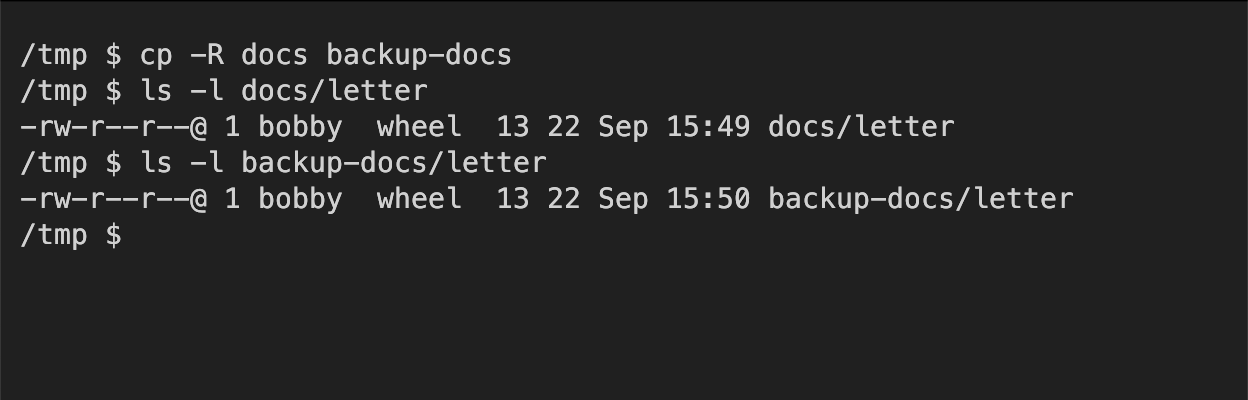 The cp -R command which copies a directory recursively.