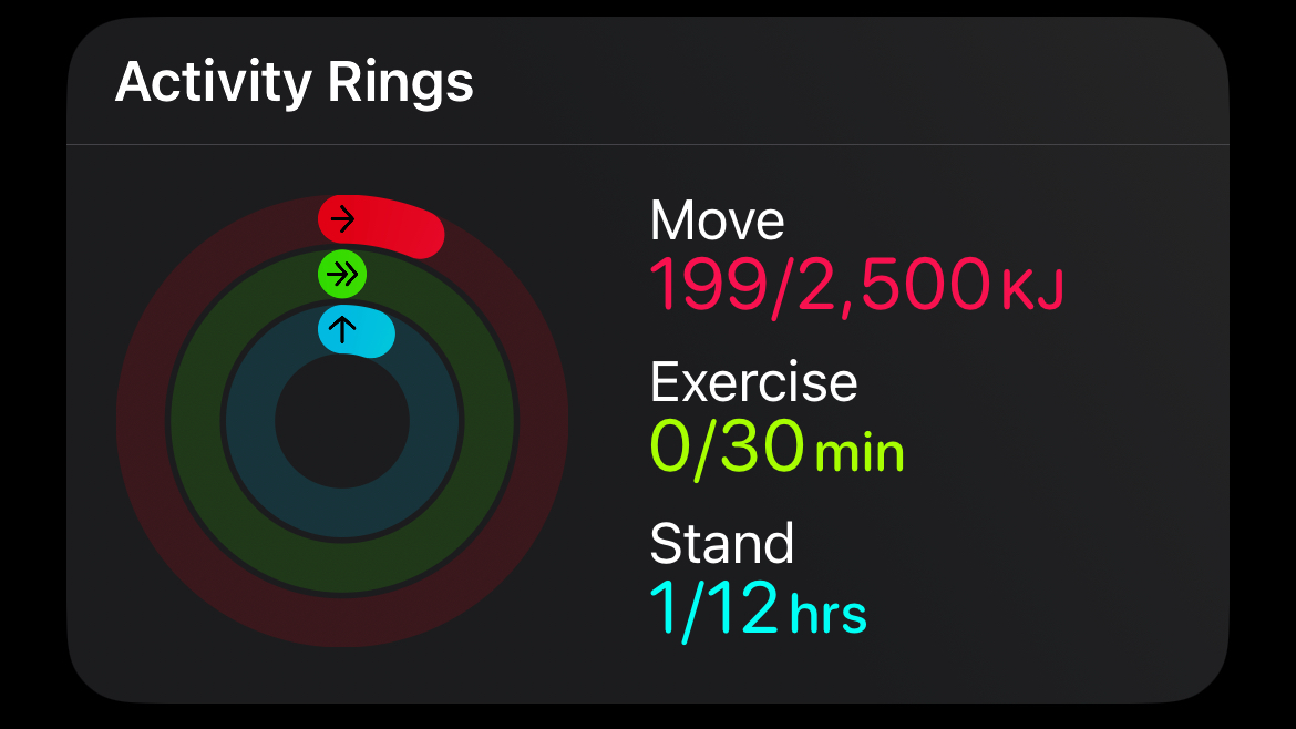 Fitness app on iPhone showing Activity Rings.