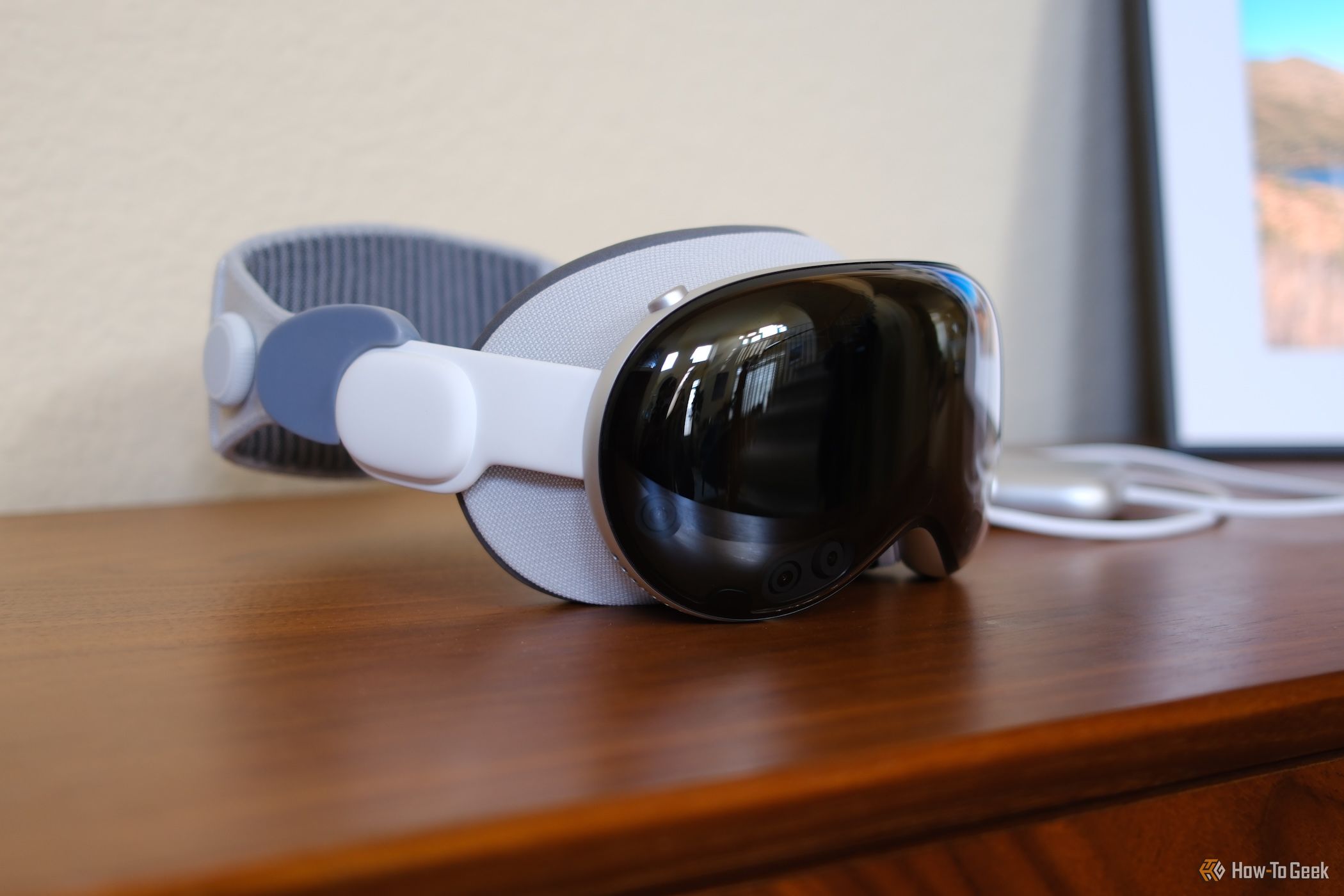 front view of glass and headstrap of Apple Vision Pro