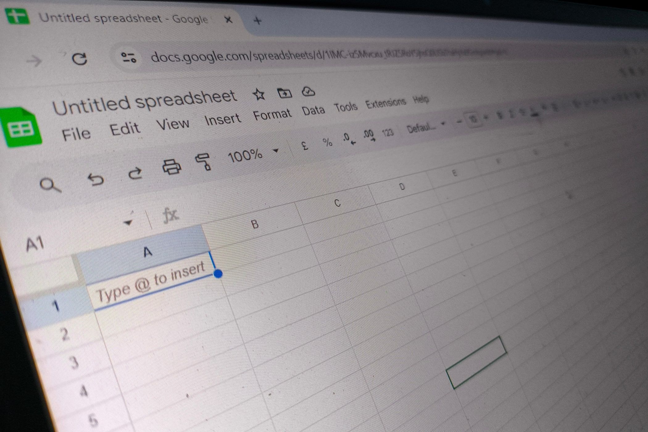 Google Sheets on a laptop.