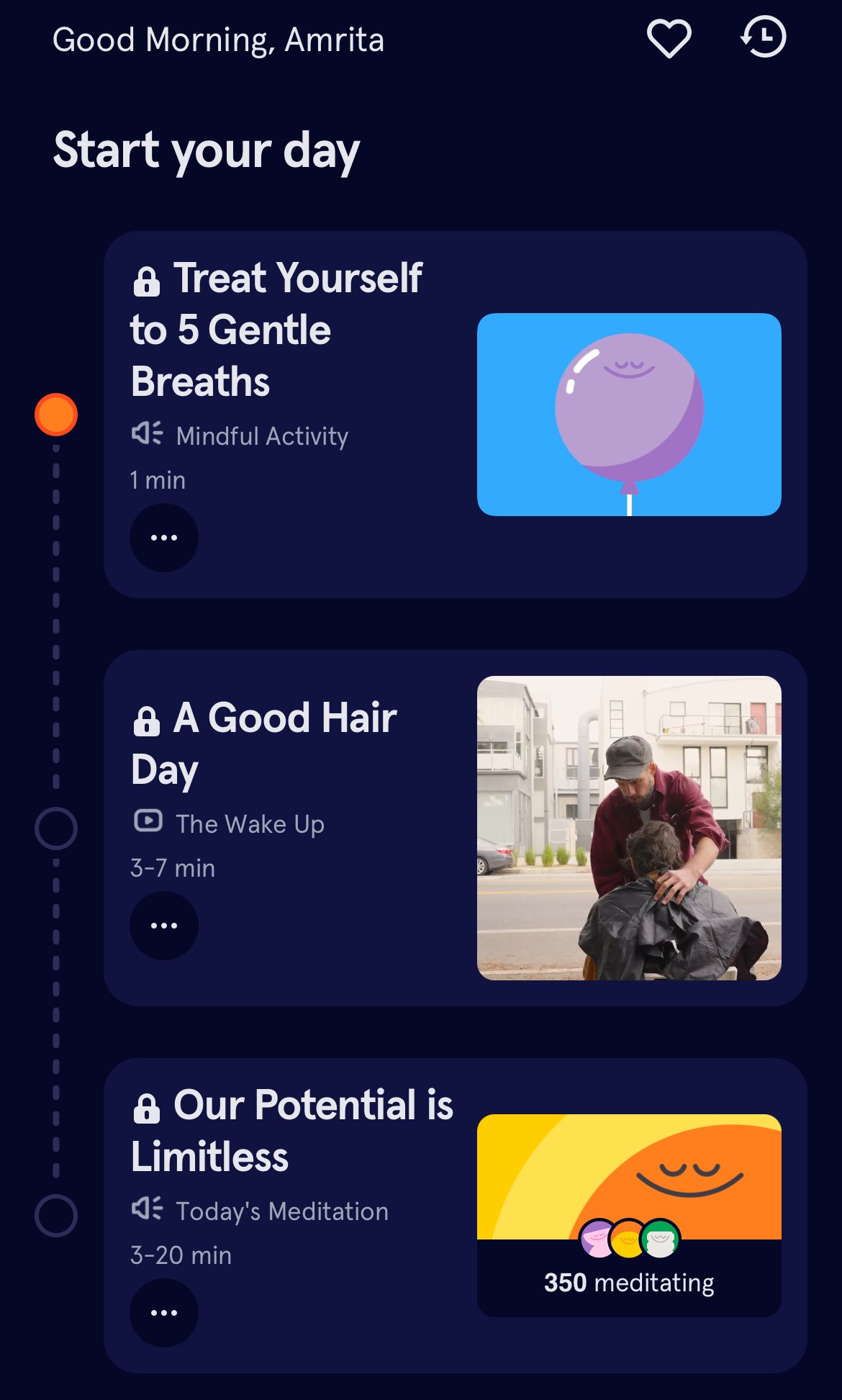 Activities on Headspace.