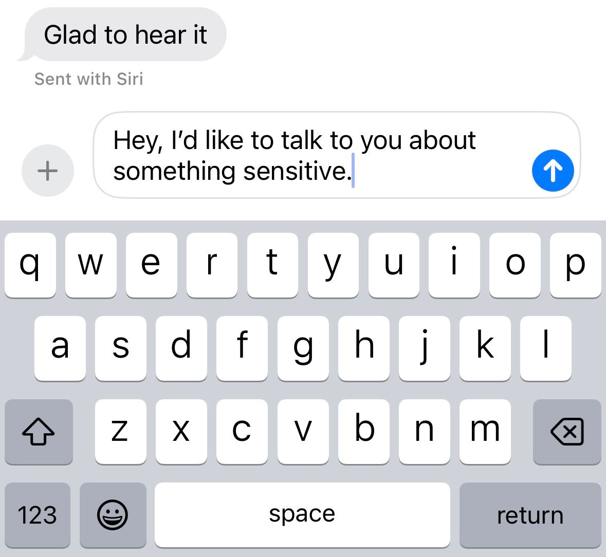 iMessage showing populated message to trusted contact from Communication Safety.