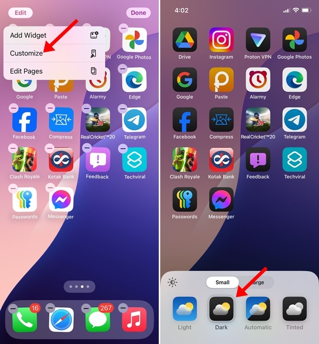 Enable Dark Mode for App Icons