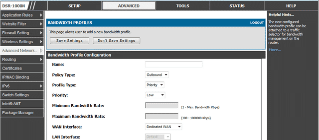 Click on 'Add' to create a new bandwidth limit