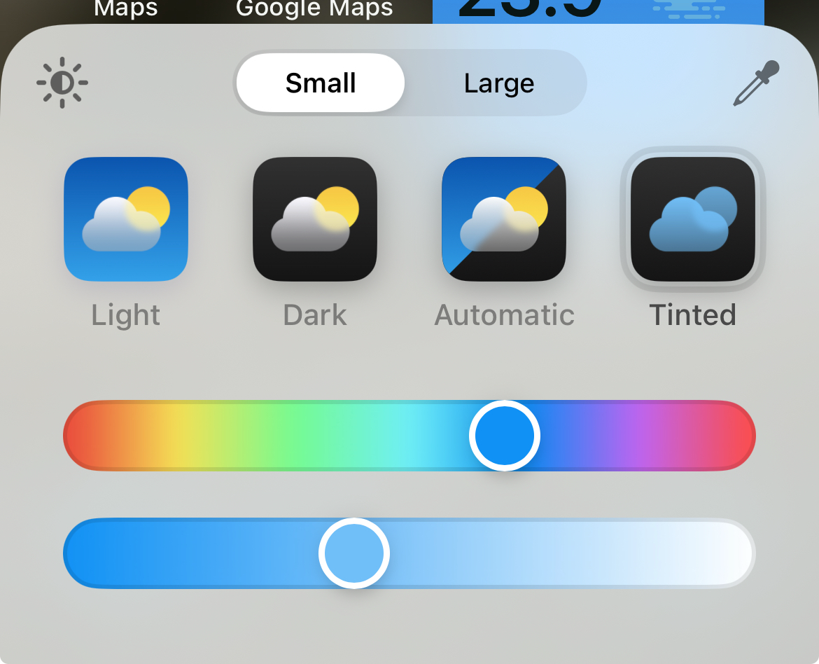 Picking a color for tinted icons in iOS 18.