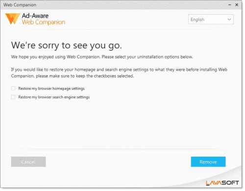 Remove Ad-Aware Web Companion