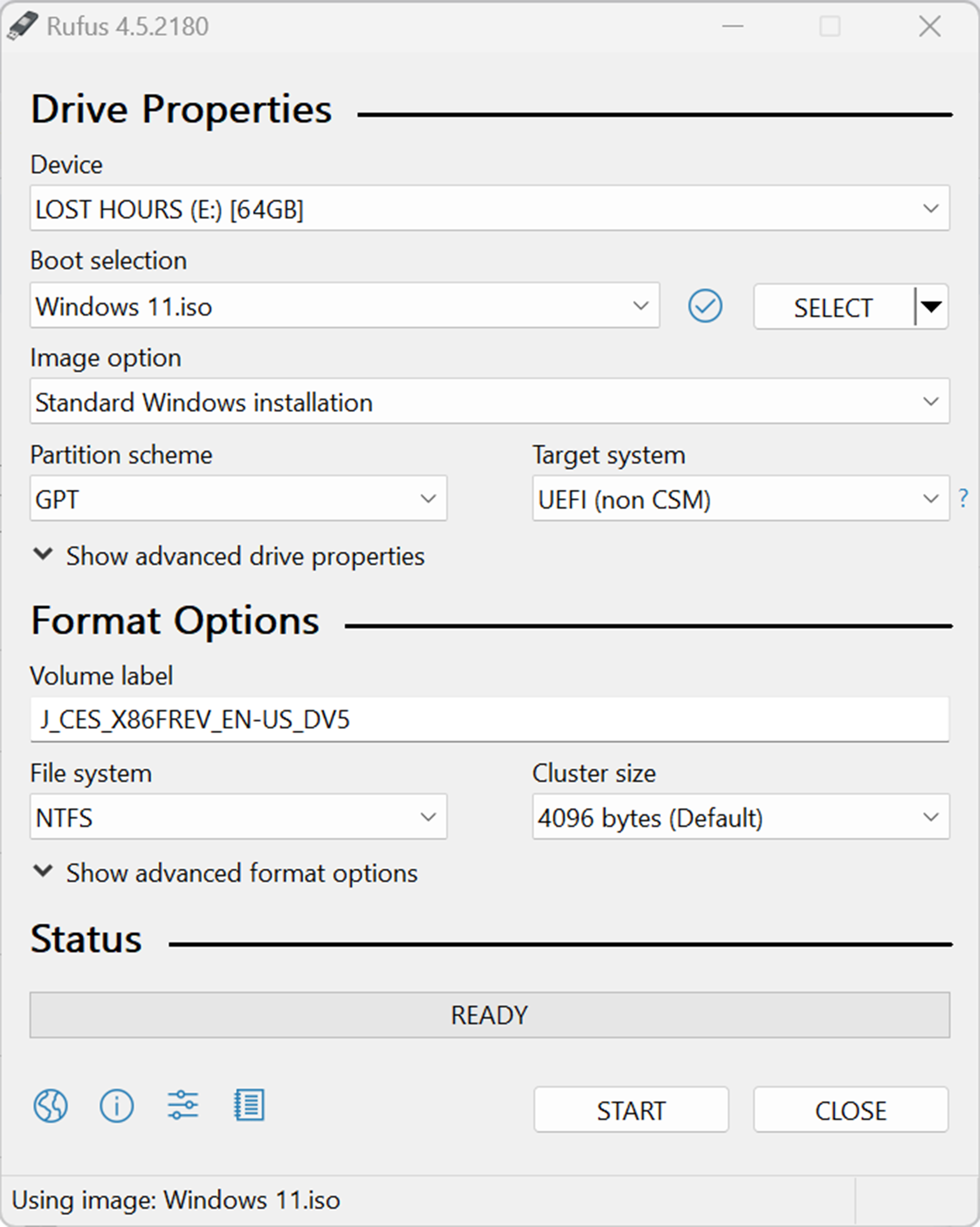 Windows 11 Full Install via Rufus