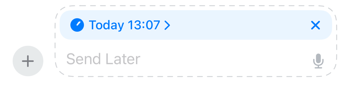 The message scheduling overlay that appears in the compose box.
