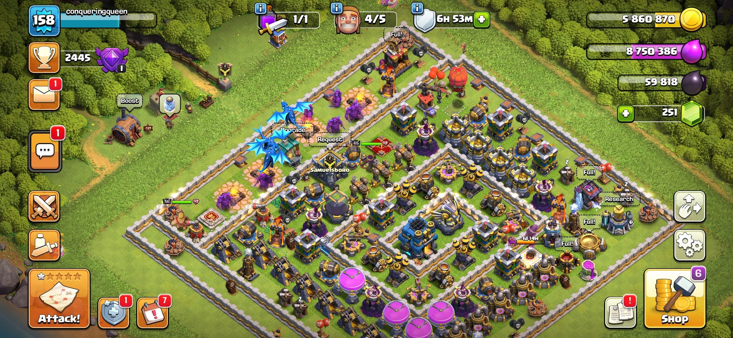 A Screenshot of a Clash of Clans base.