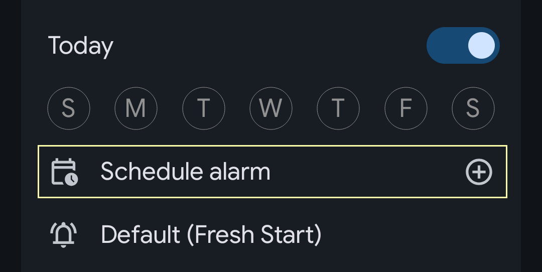 Schedule alarm on Pixel.