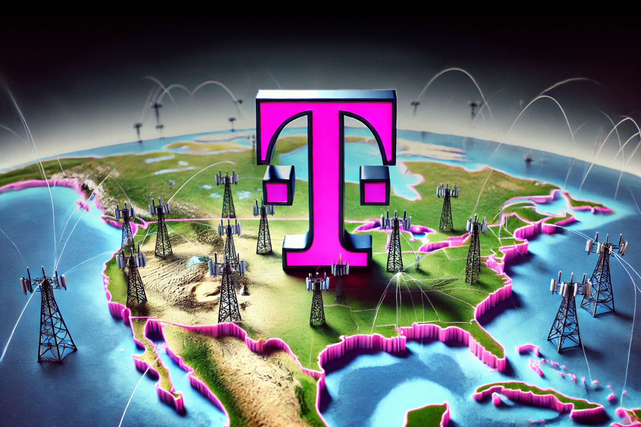 T-Mobile logo on US map.