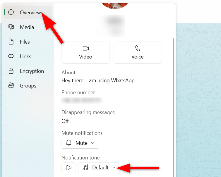 Customizing WhatsApp Notification alert tone on the Web desktop version.