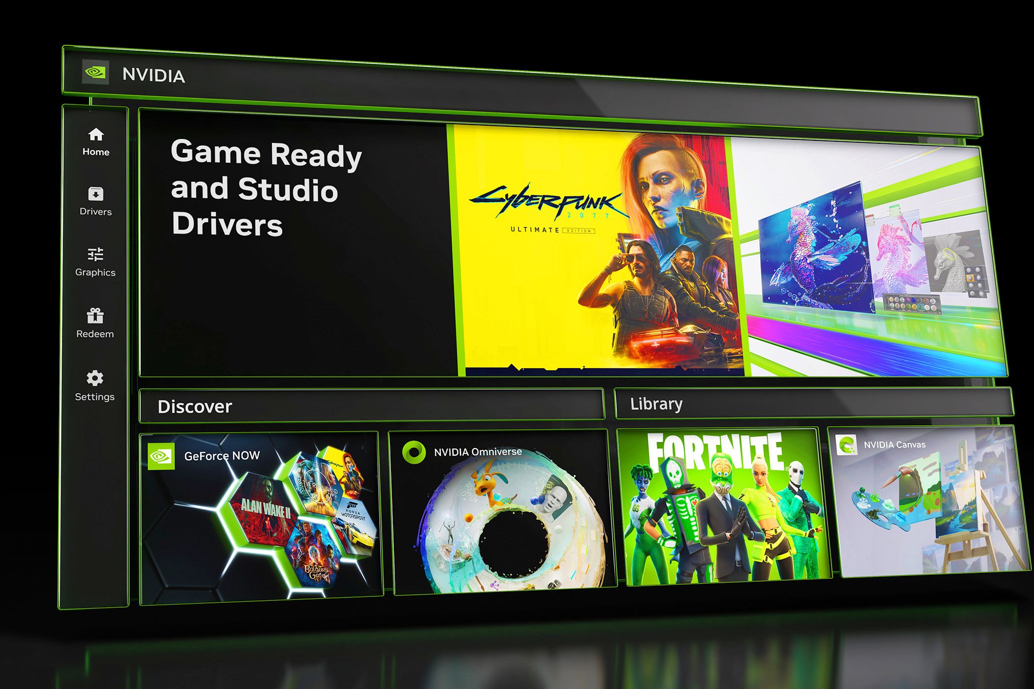 An illustration of the NVIDIA desktop app.