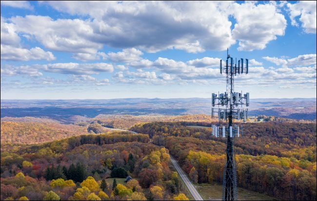 A cellular tower over West Virginia.