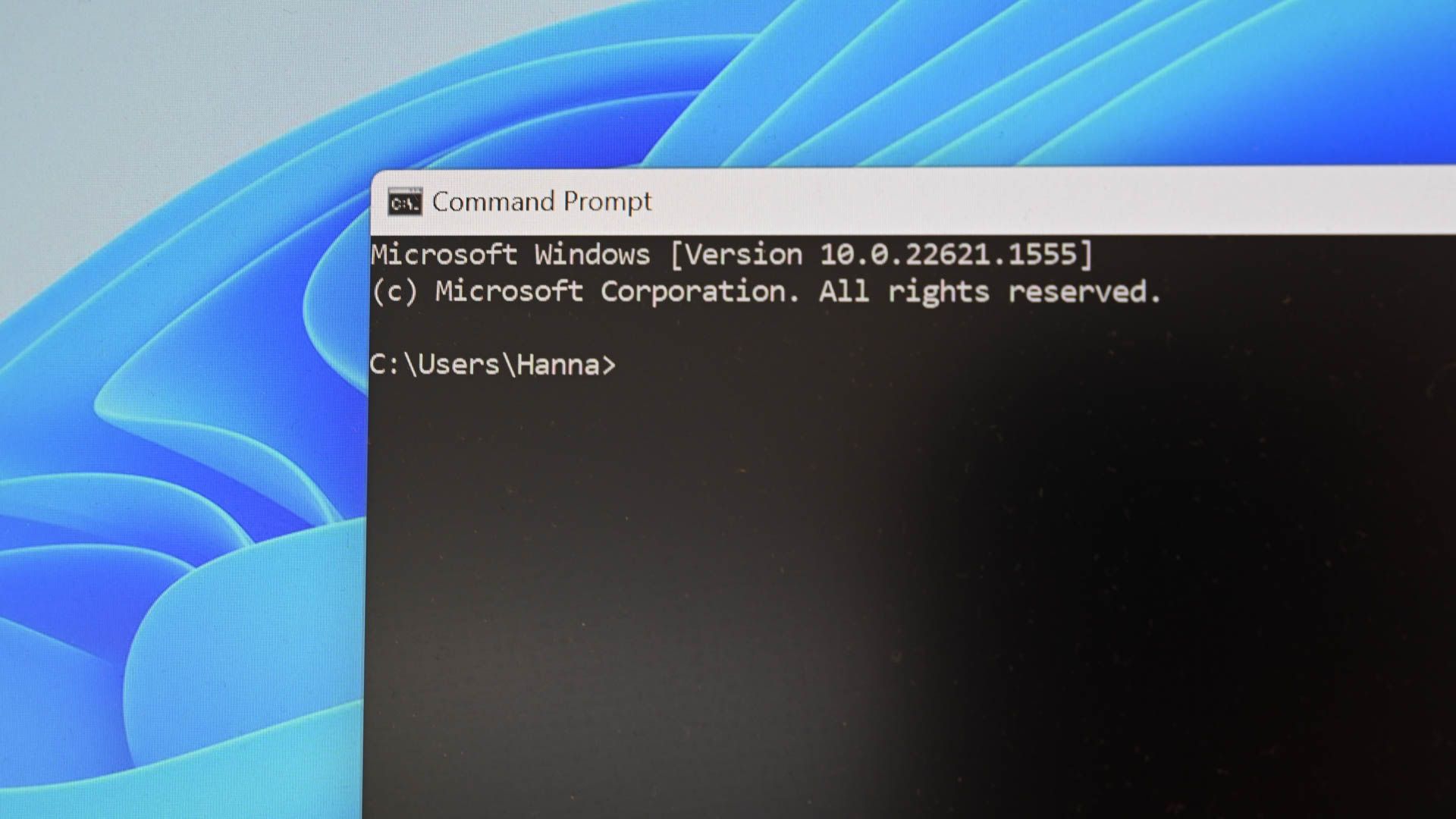 Command Prompt open on Windows 11.