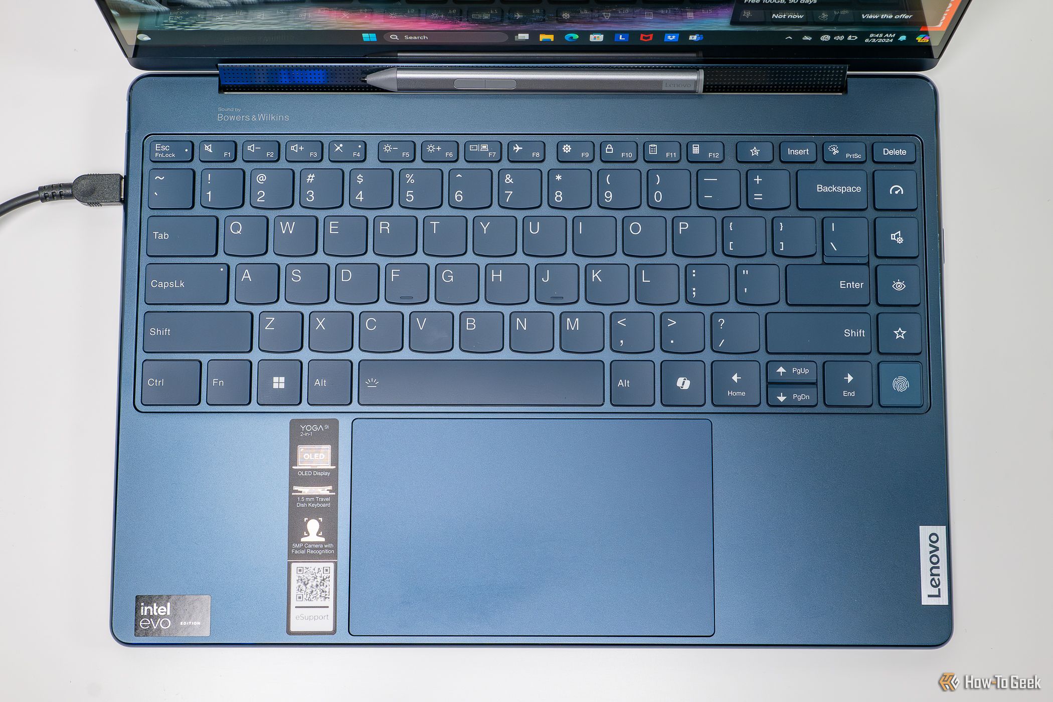 The Lenovo Yoga 9i 2-in-1 Gen 9 keyboard