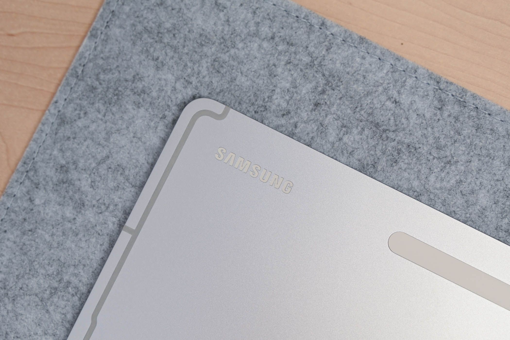 Samsung logo on the Samsung Galaxy Tab S10+