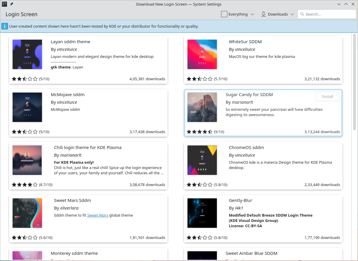 KDE Plasma SDDM Themes