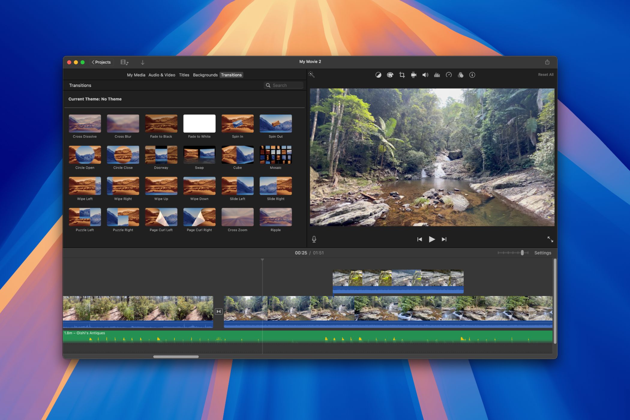 An iMovie project running on macOS 15 Sequoia.