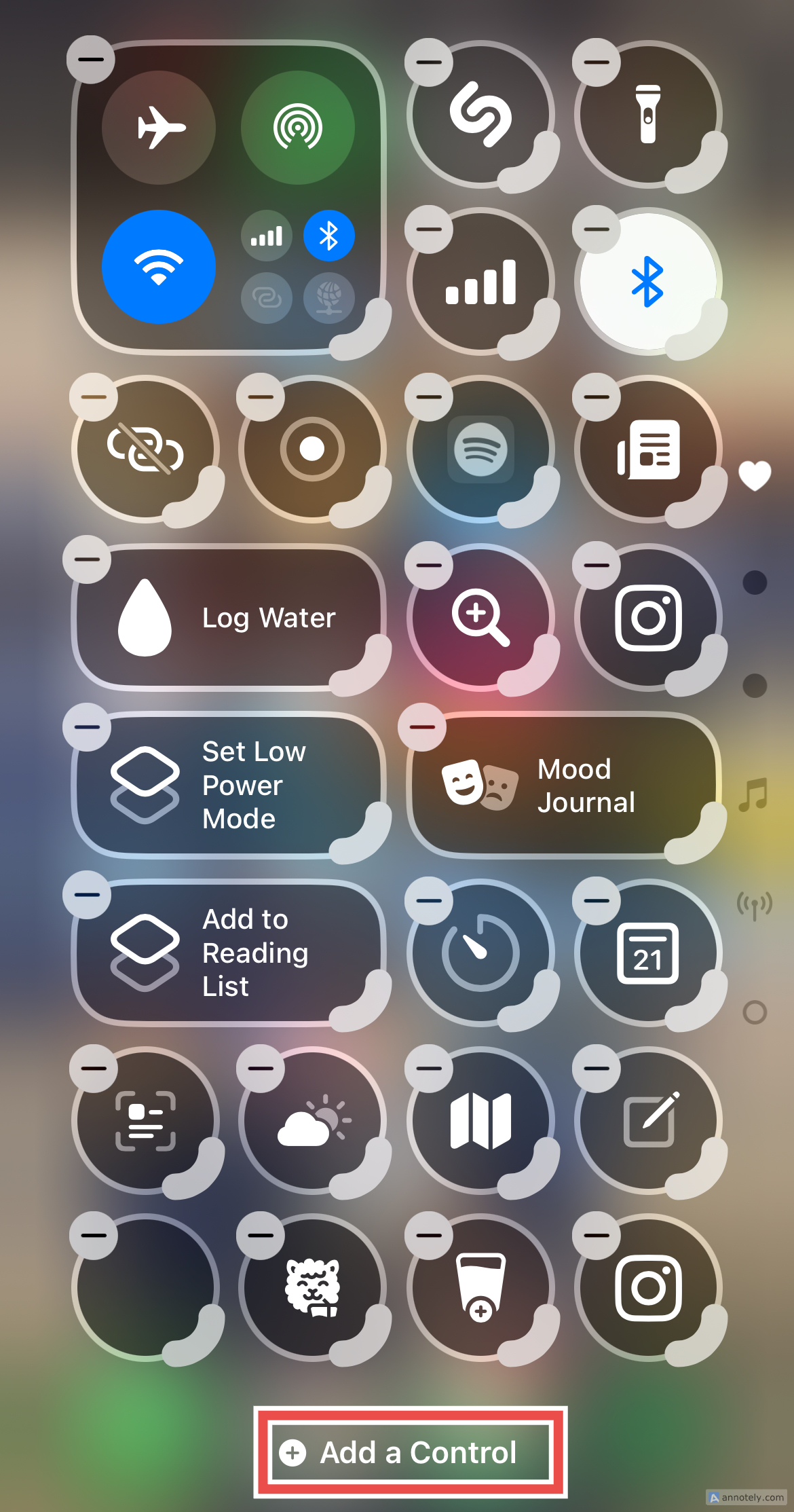 Customizing the iPhone's Control Center.