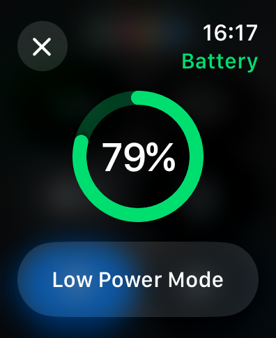 Apple Watch Low Power Mode toggle.