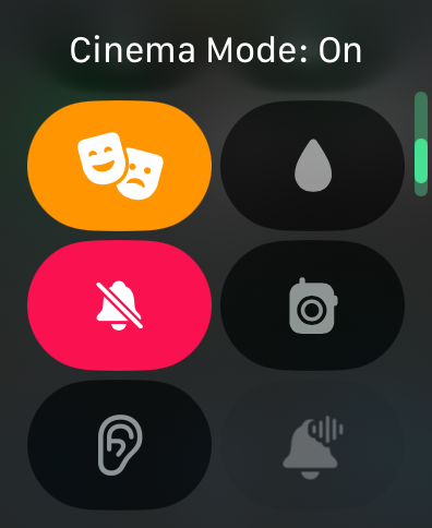 Apple Watch with Cinema Mode on.