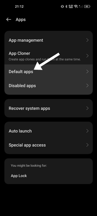 Default Apps