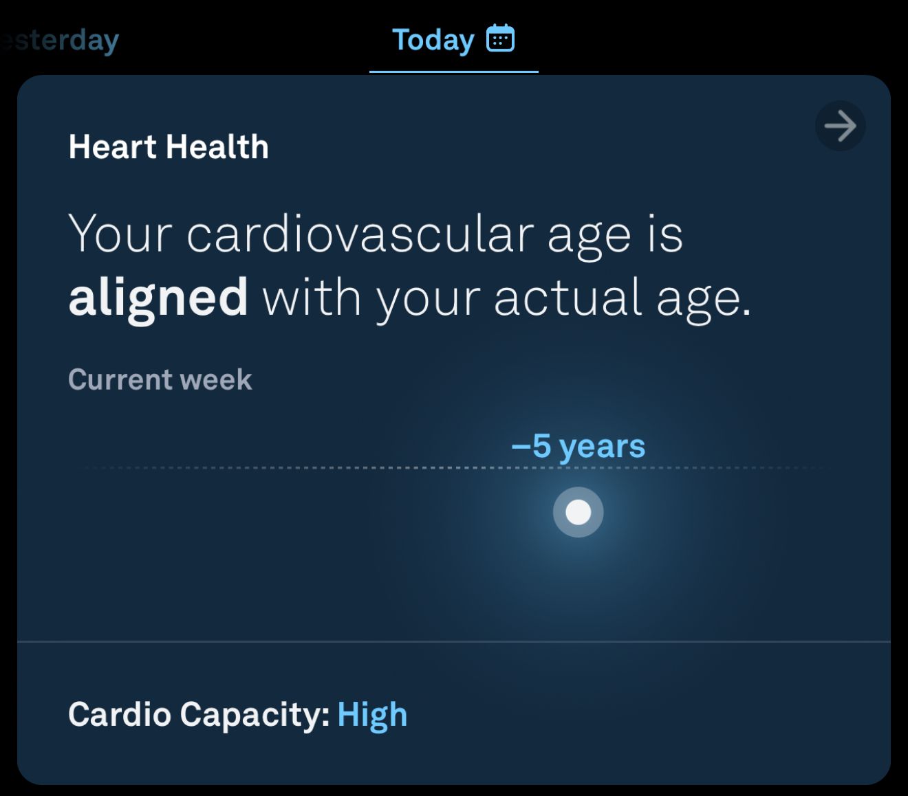 Bonus health data, in this case cardiovascular age.