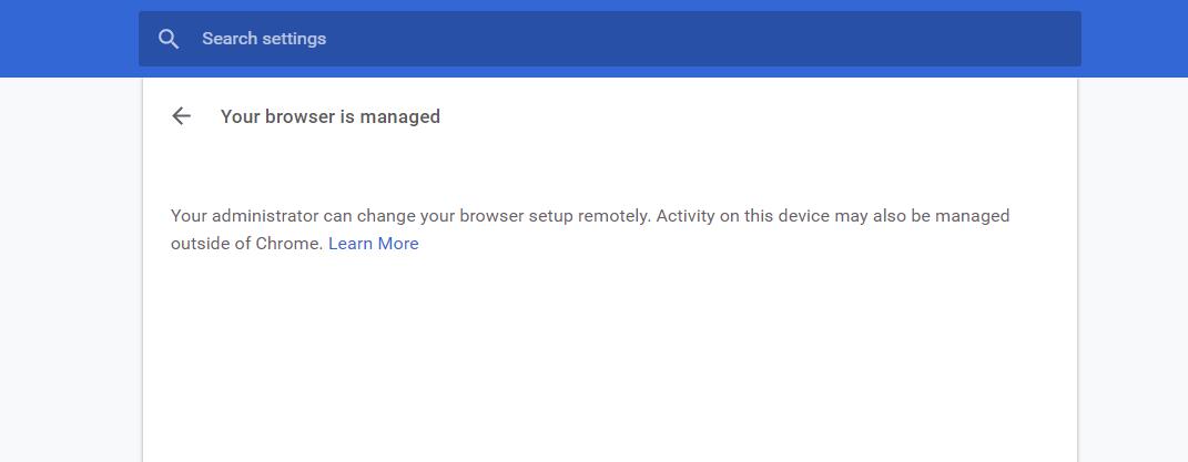 Check if the Chrome Browser is managed by an Organization