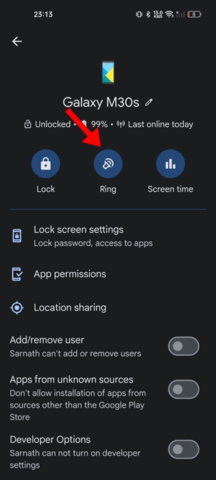 Locate Android Phone in Silent Mode with Family Link