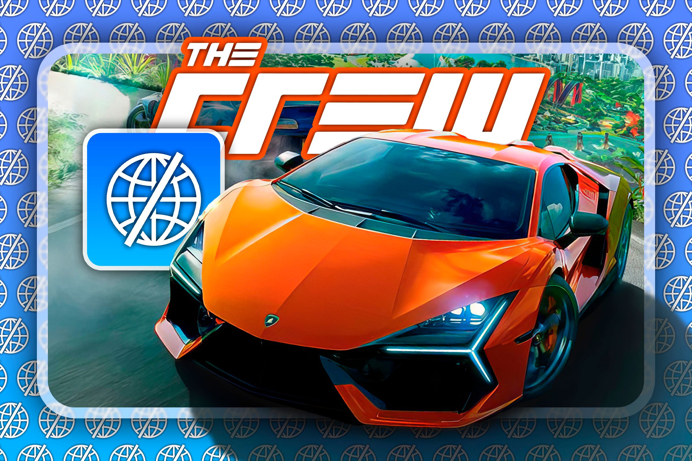 Image of the game The Crew with several 'offline' icons in the background.