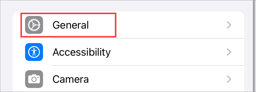 General in iPhone settings.