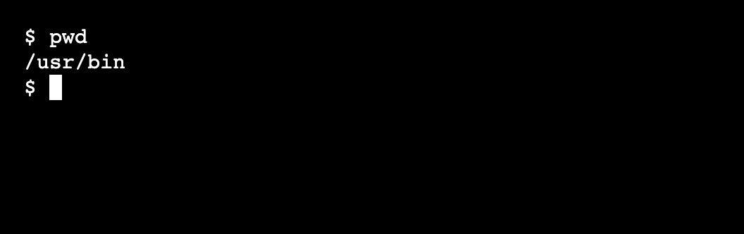 The linux pwd command run with no operands.