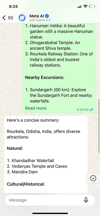 Meta AI on WhatsApp