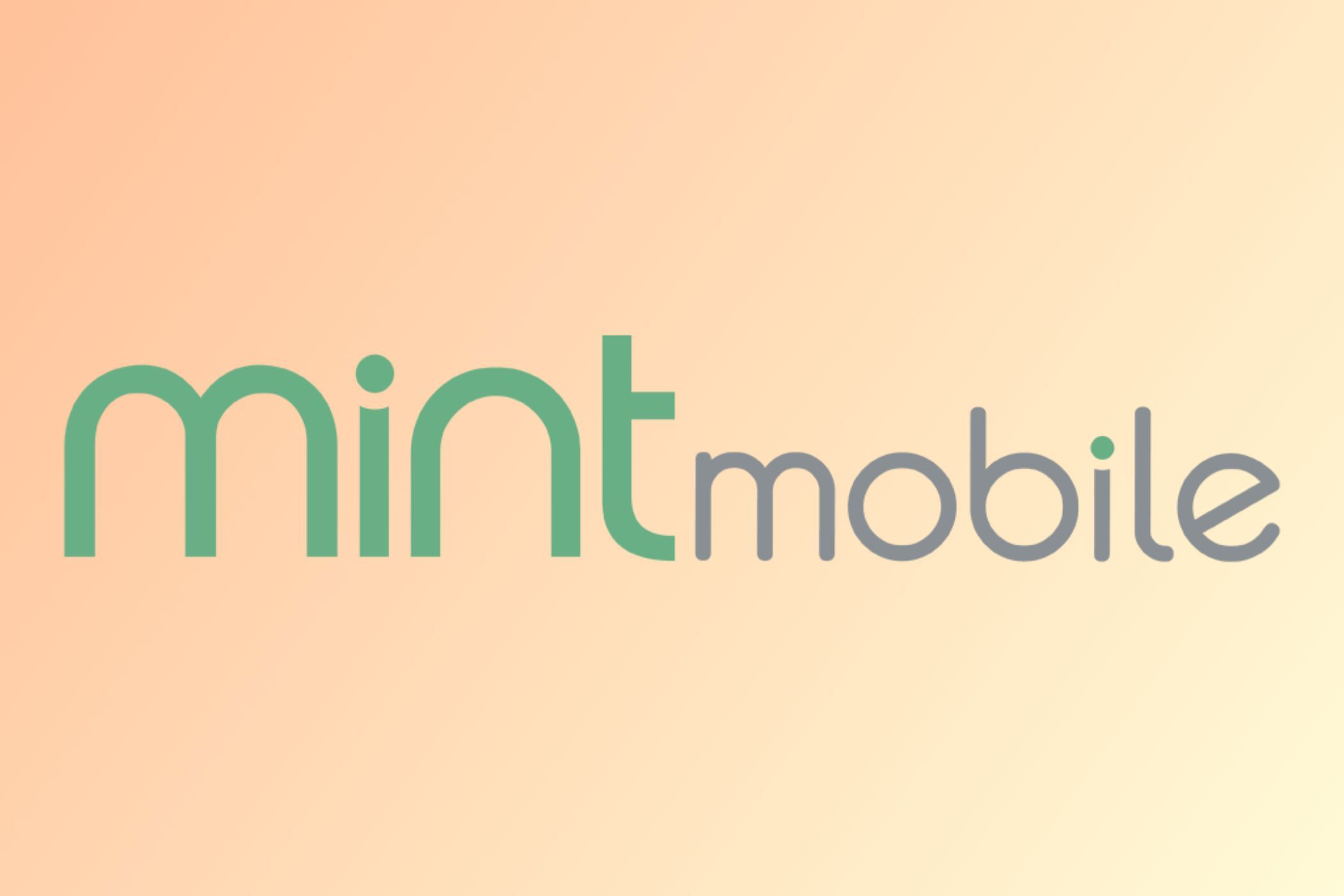 mint mobile logo on orange background