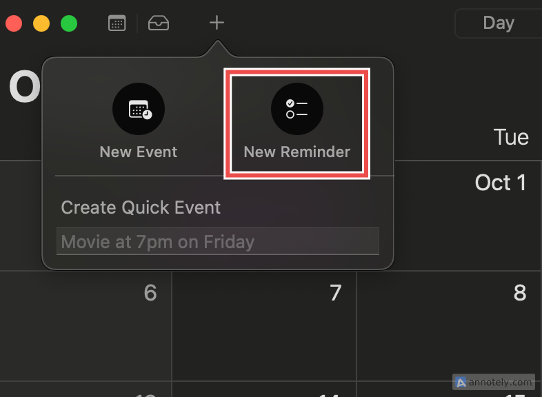 Reminders in the Calendar app.