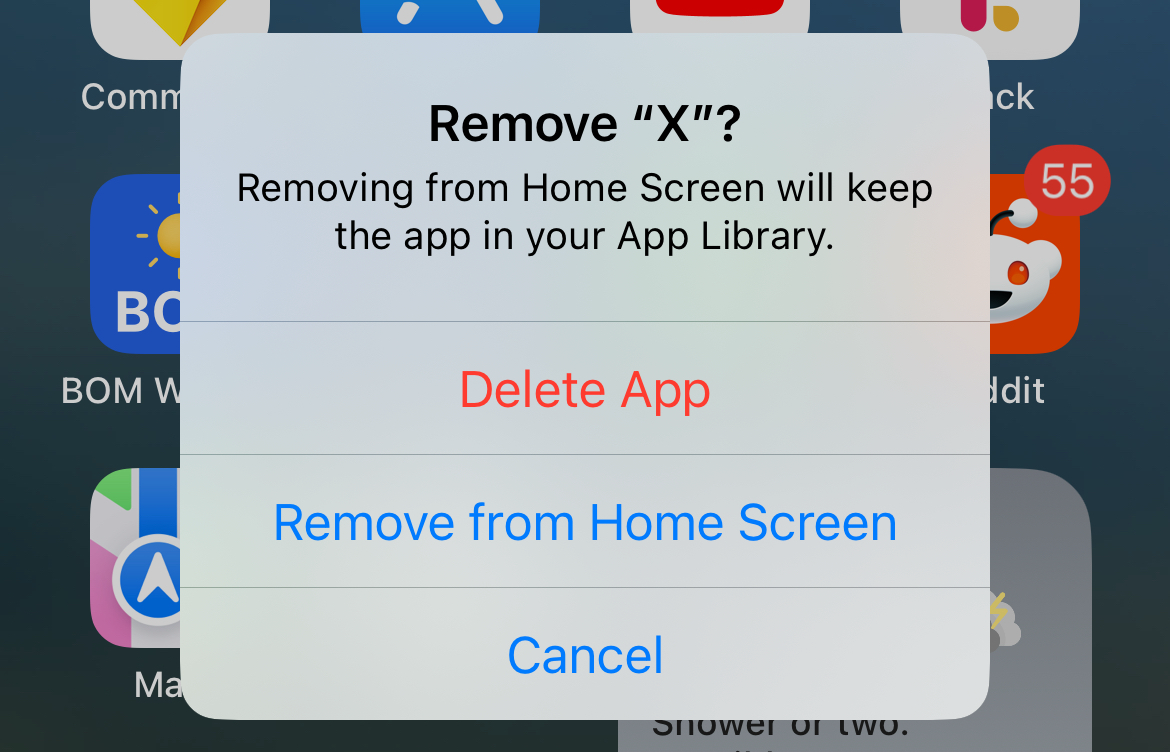 Remove an app from the Home Screen on iOS 18.