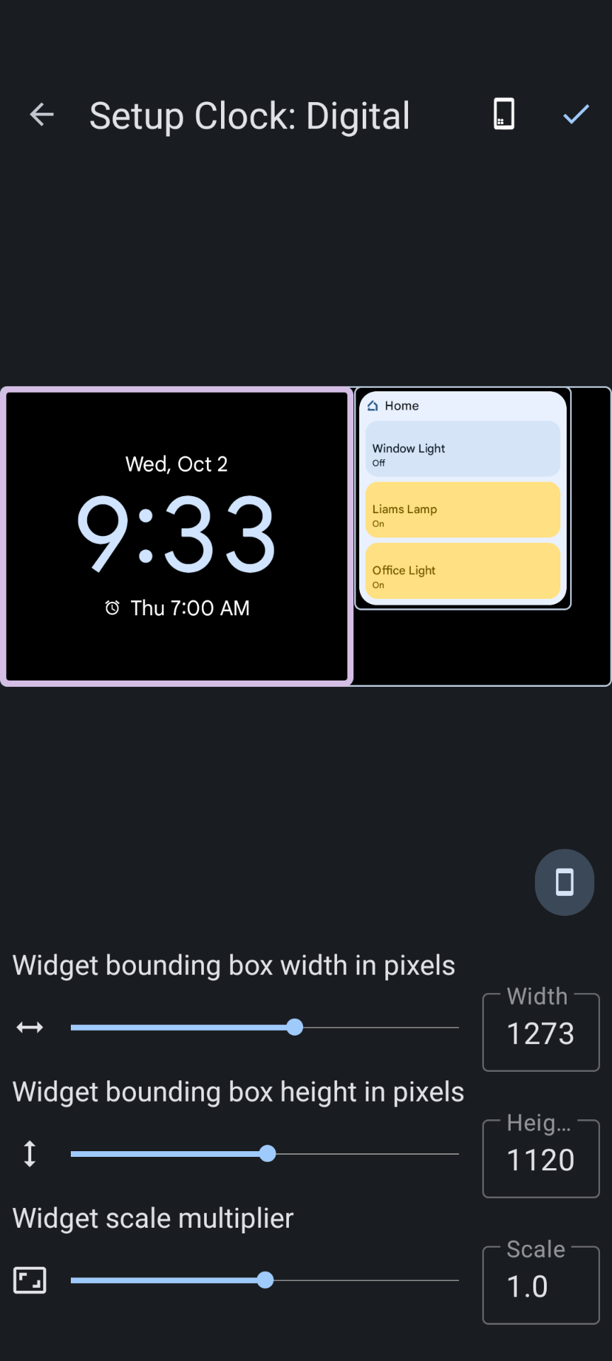 Widget Screensaver for Android.