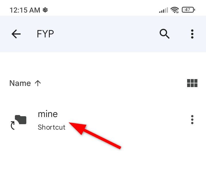 Shortcut of folder is created at new path.